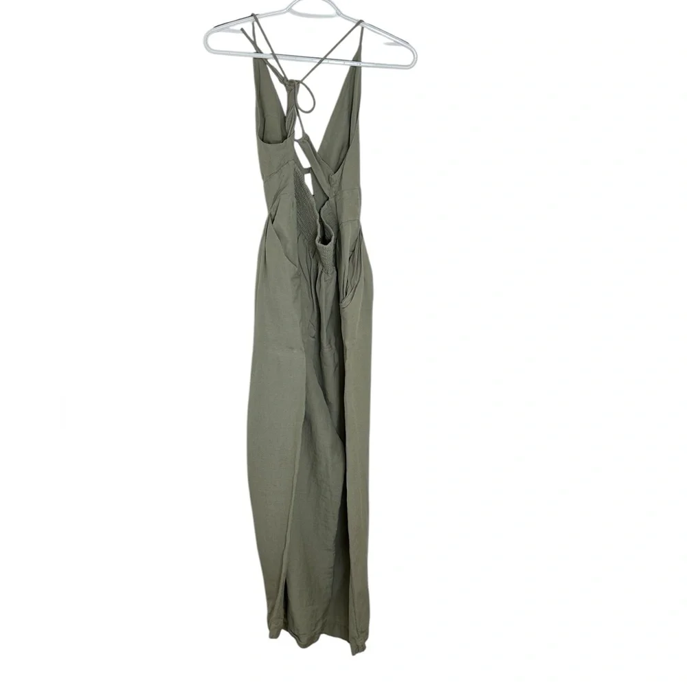 Free People Emma Linen Jumpsuit Alfalfa Size Large - Picture 12 of 16